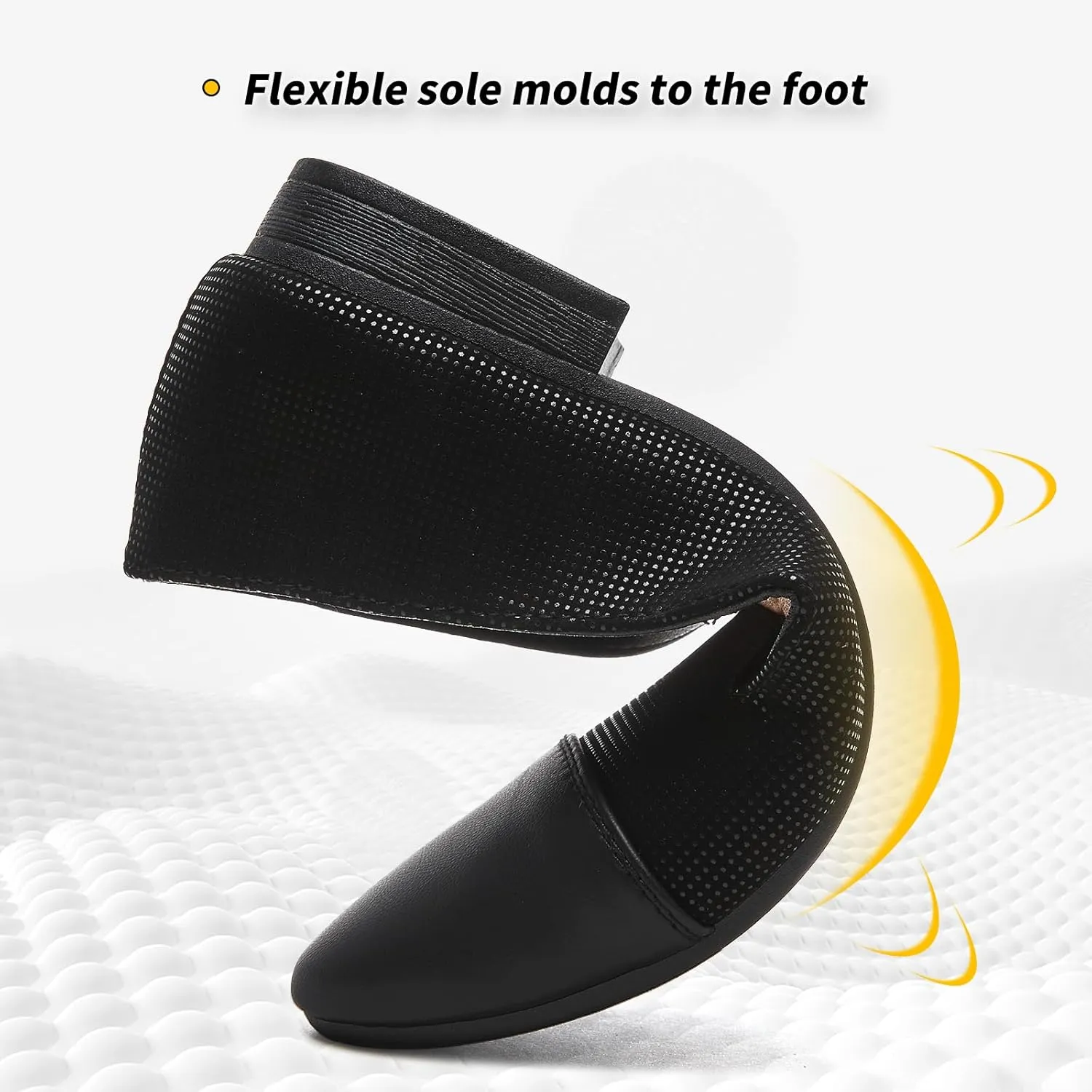 BABUDOG Womens Flats with Synthetic Leather,Classic Black and White Flats Shoes,Dress Shoes for Women