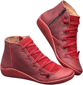 Boots For Women Ankle Booties Comfortable Western Cowgirl Cowboy Fashion Casual Retro Short Combat Booties Walking Shoes