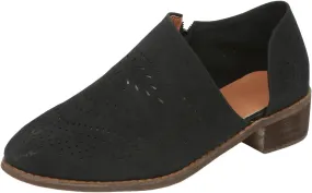 Cathalem Boots for Women Wedges Ankle Booties Retro V Cutout Comfy Short Boots Leather Color Block Chunky Block Heels Shoes