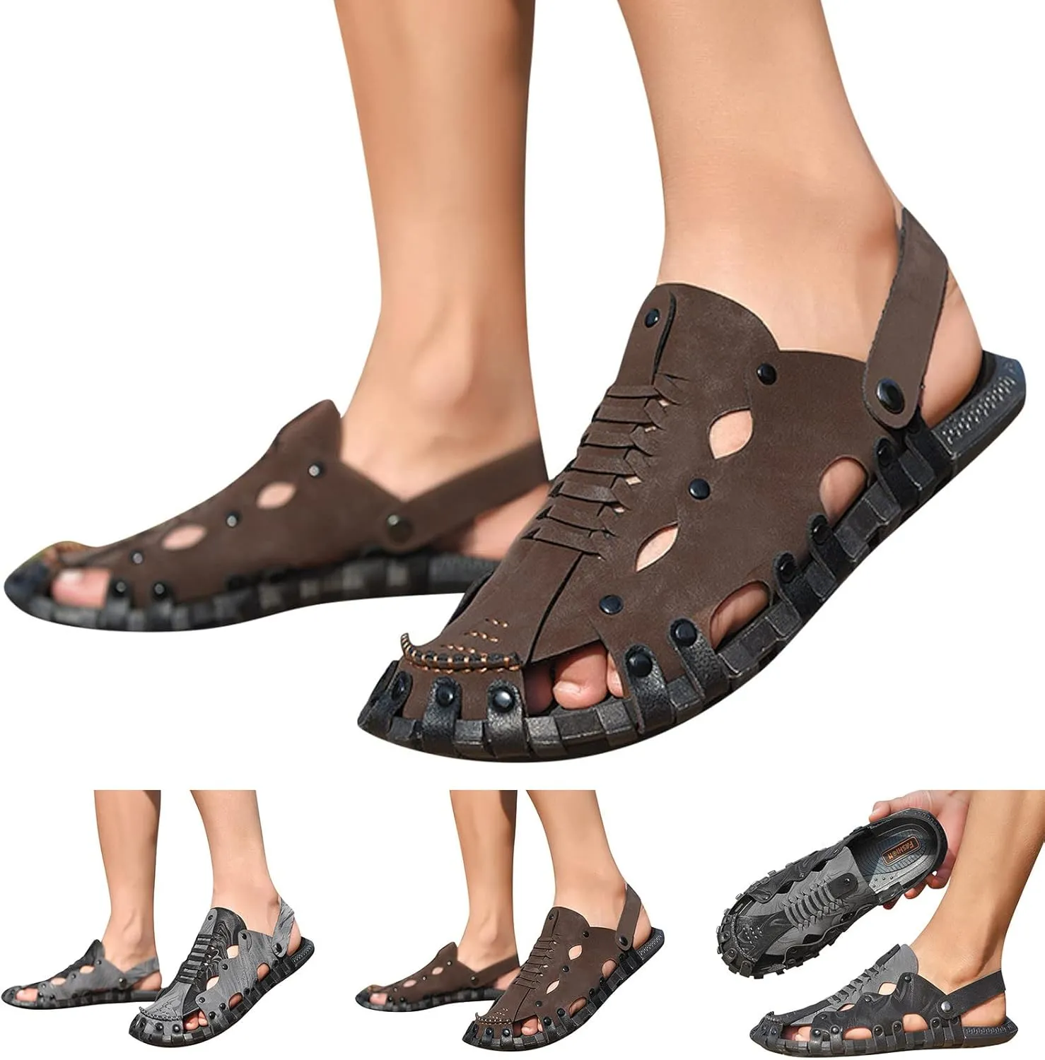 Hiking Sandals for Men Men's Athletic Outdoor Sandals Athletic Outdoor Sandals for Summer Beach Trail Walking