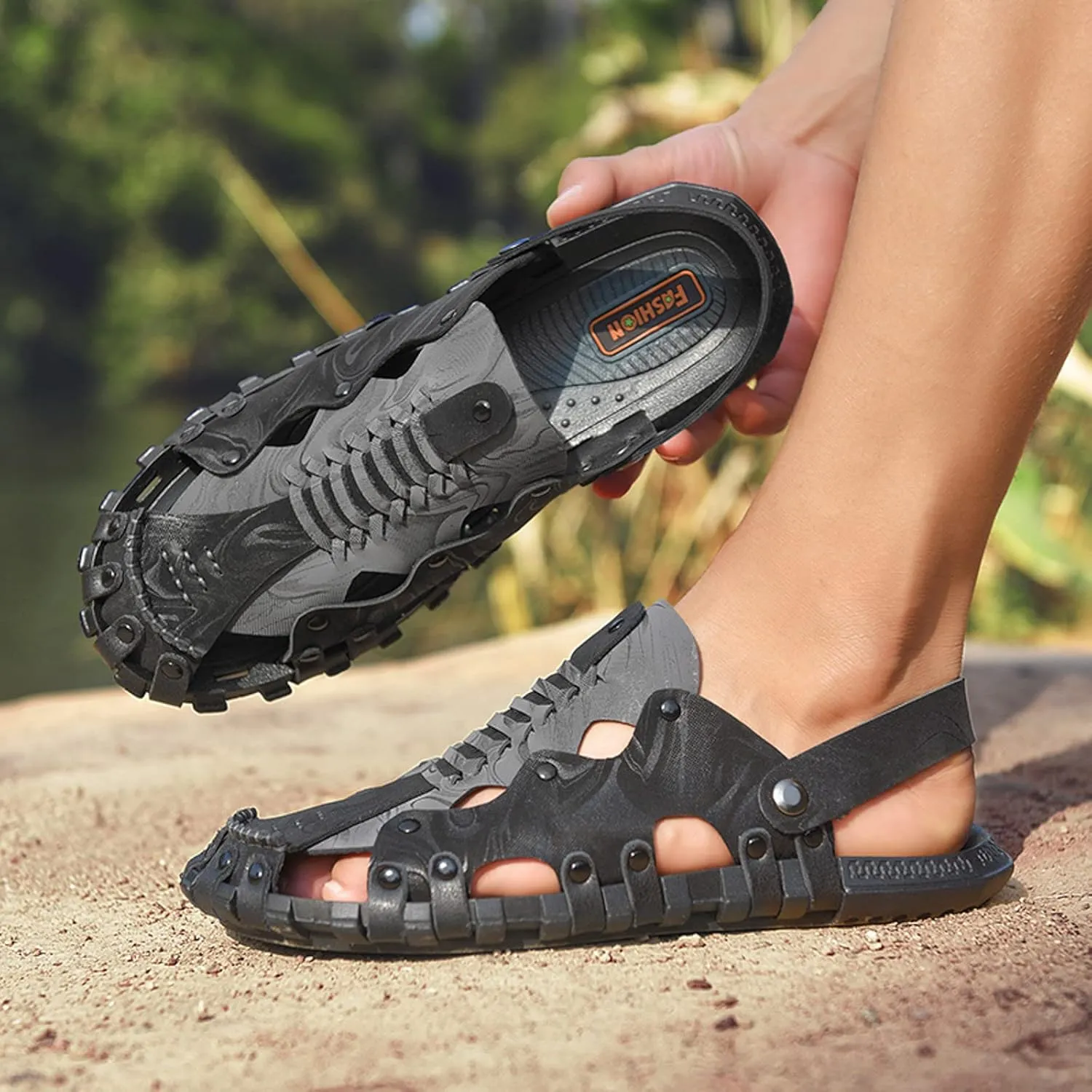 Hiking Sandals for Men Men's Athletic Outdoor Sandals Athletic Outdoor Sandals for Summer Beach Trail Walking