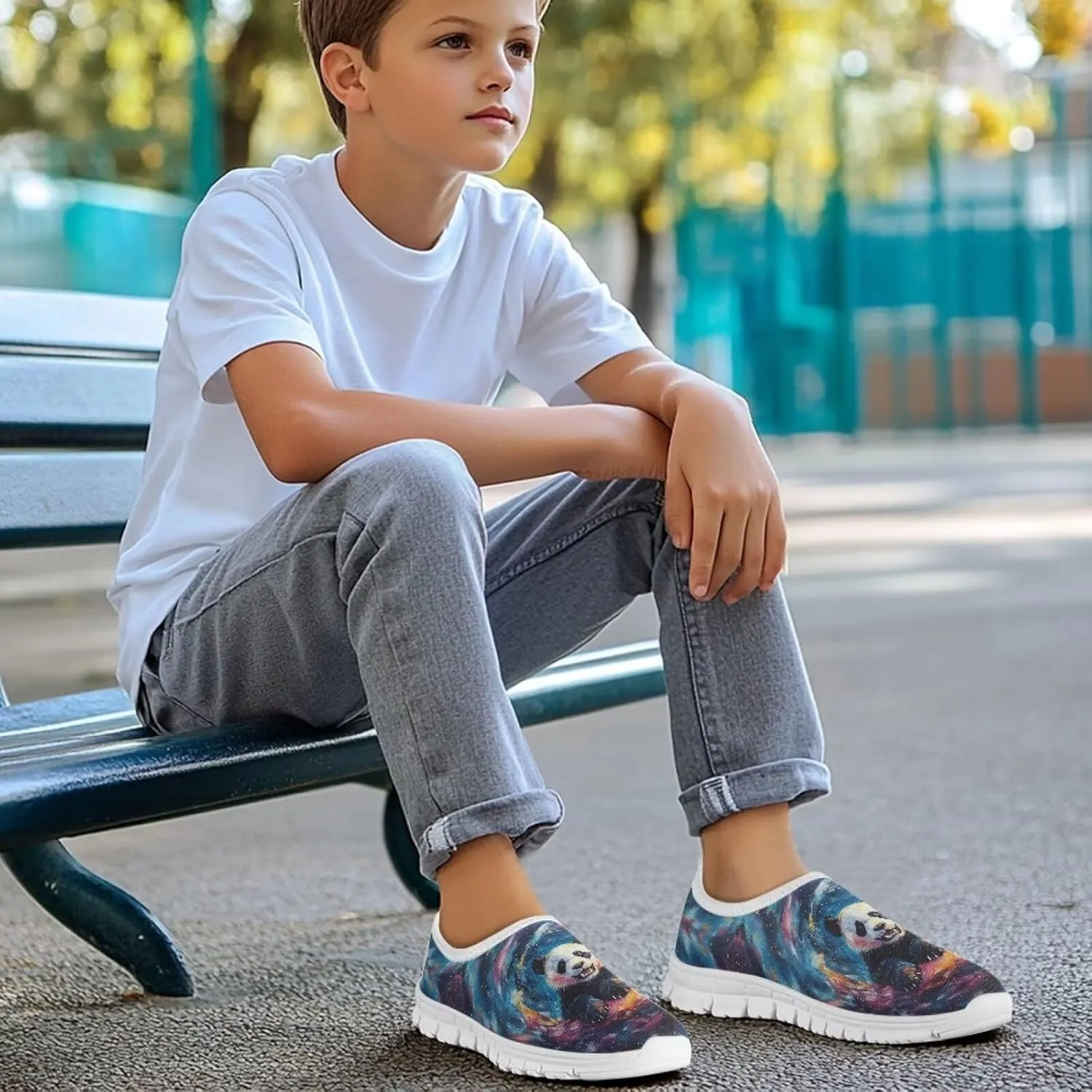 Kid Boys Tennis Gym Shoes Slip On Sneakers Girls Running Athletic Shoe