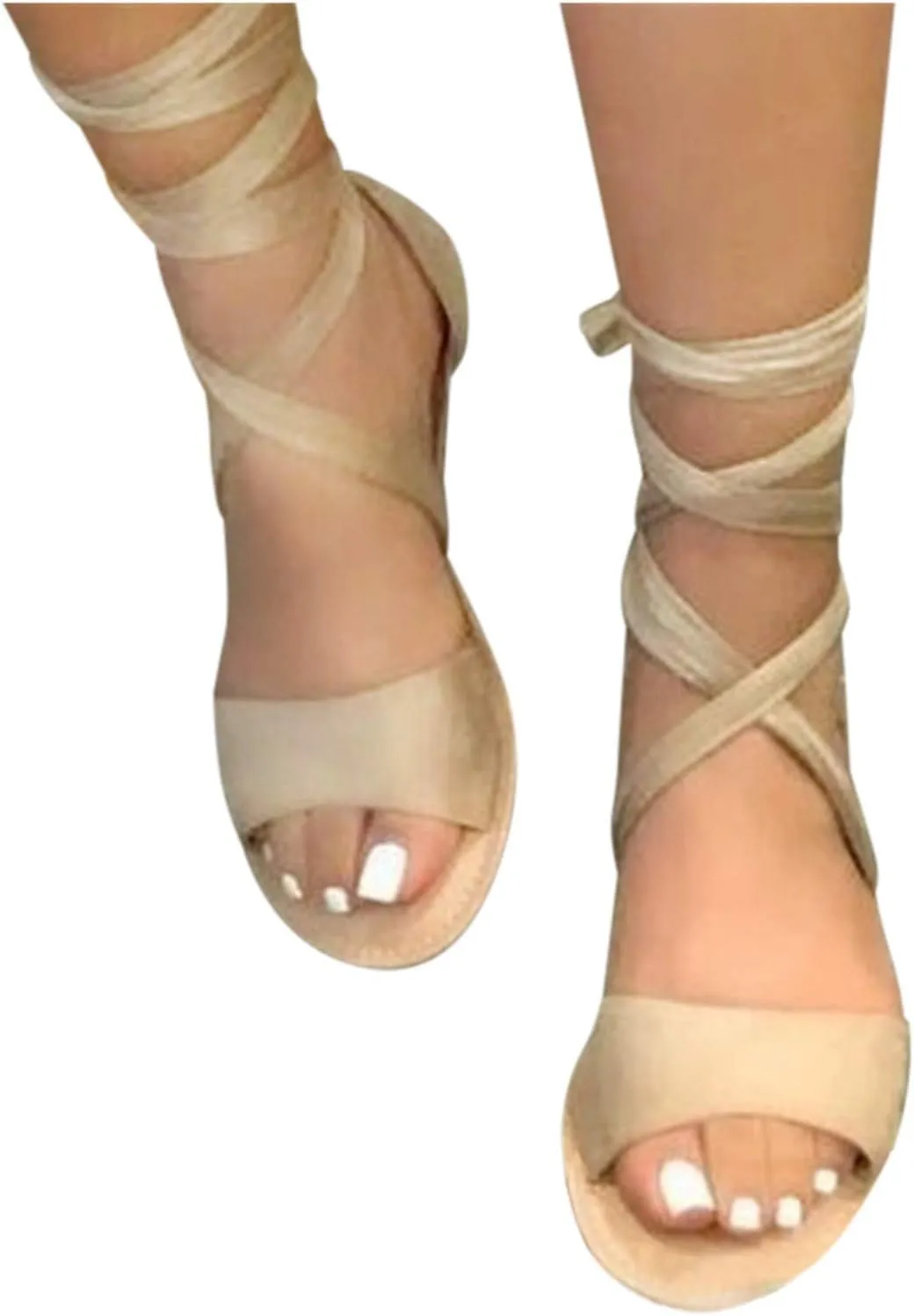 Masbird Sandals for Women Casual Summer Women's Sandals Solid Platform Buckle Strap Dressy Sandals Open-Toe Beach Sandals