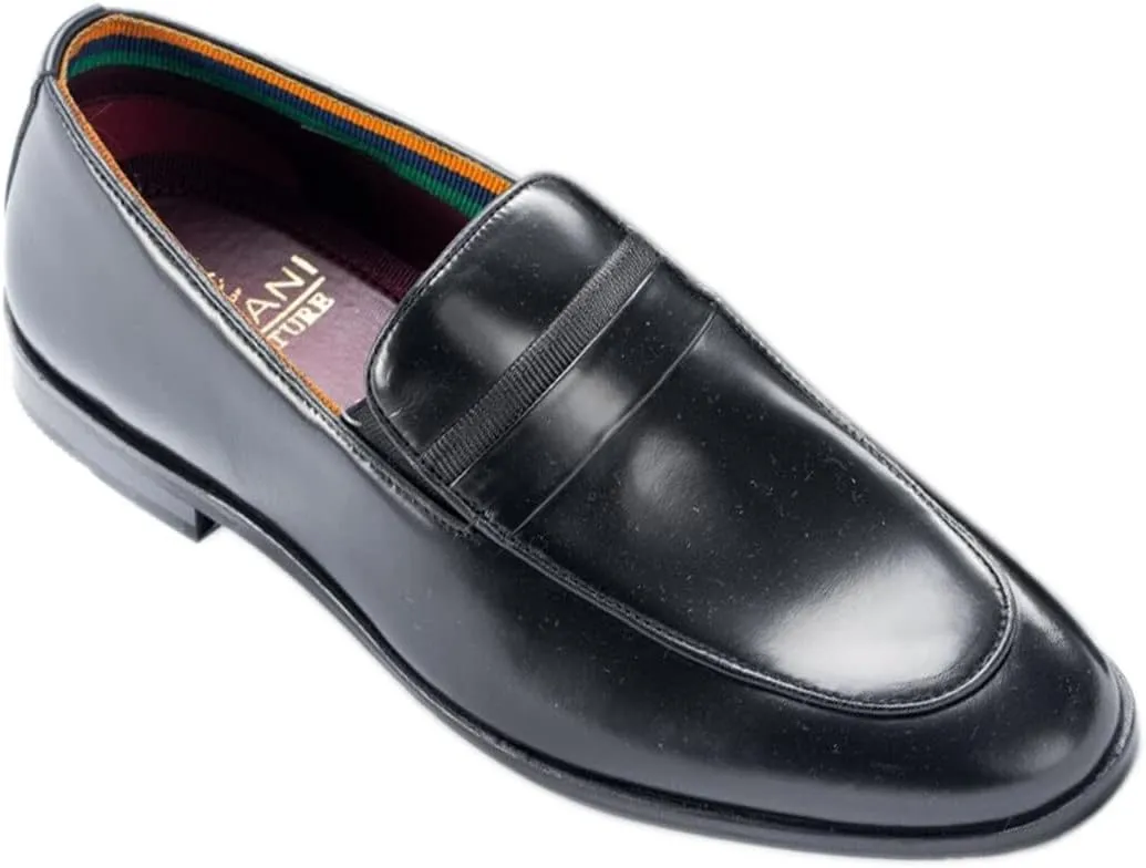 Mens Leather Slip On Tassel Penny Black Loafer Casual Formal Moccasin Shoes