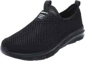 Mens Non Slip Walking Sneakers Lightweight Breathable Slip on Running Shoes Athletic Gym Tennis Shoes for Men
