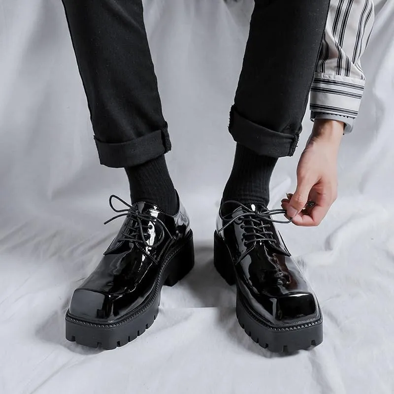 Men's Platform Dress Shoes Lace Up Classic Fashion Casual Formal Business Shoes