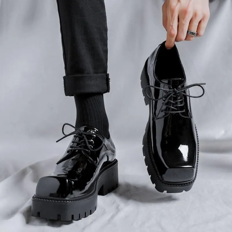 Men's Platform Dress Shoes Lace Up Classic Fashion Casual Formal Business Shoes
