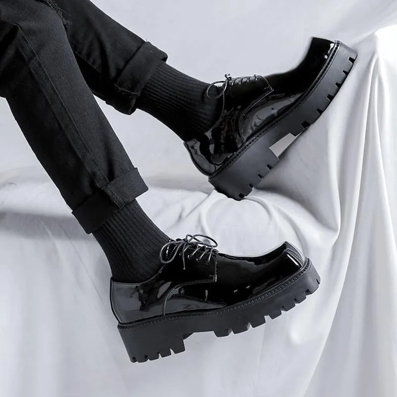 Men's Platform Dress Shoes Lace Up Classic Fashion Casual Formal Business Shoes