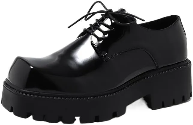 Men's Platform Dress Shoes Lace Up Classic Fashion Casual Formal Business Shoes