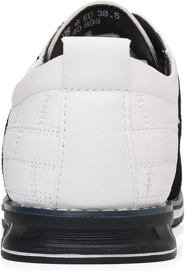 Men's Two-Tone Oxford Dress Shoes, Quilted Leather, Casual Business