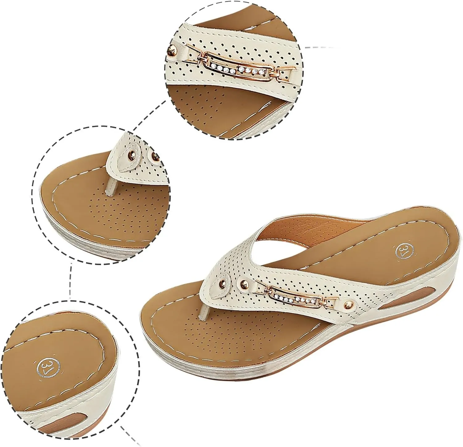Orthopedic Wedge Sandals for Women Dressy Summer Comfortable Walking Sandals with Arch Support Fashion Platform Slides Shoes