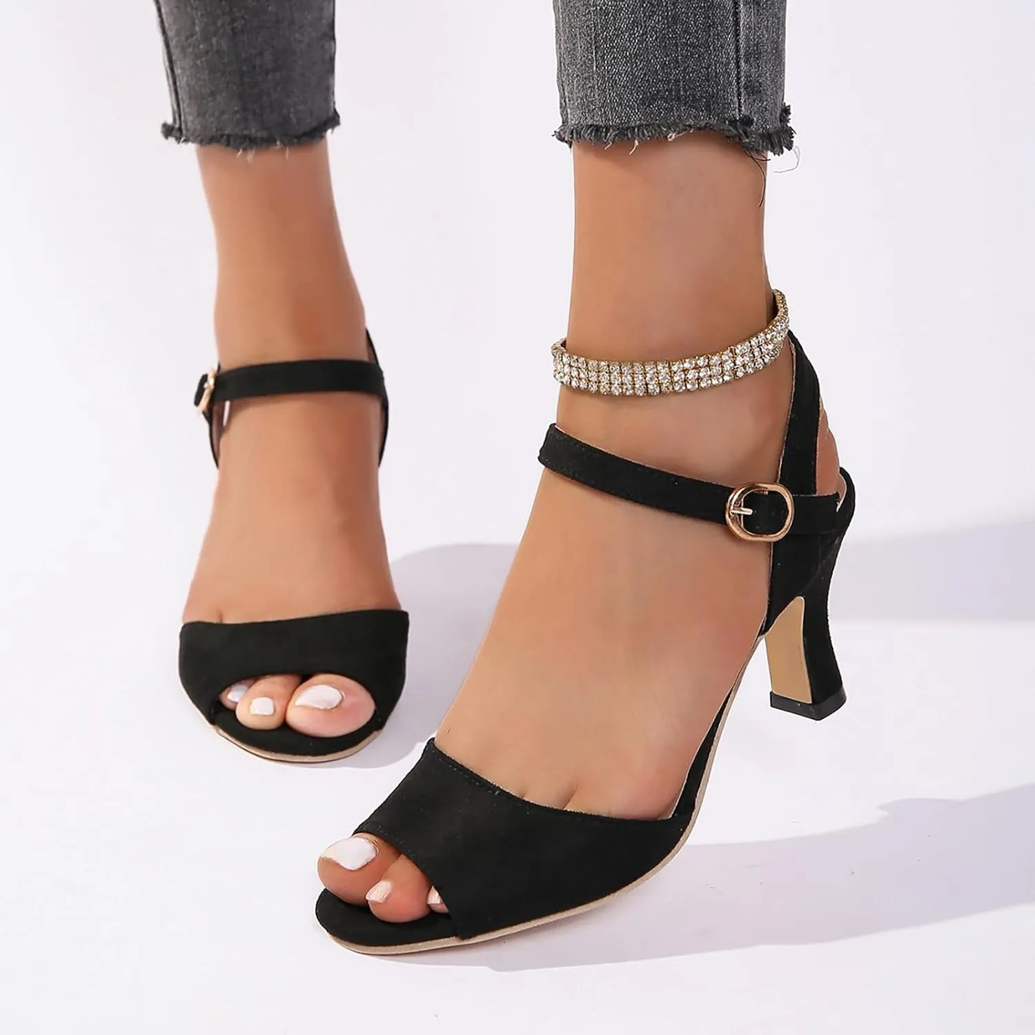 Platform Strappy Heel Sandals Open Toe Sandals Size Hollow Light Soft Sole Casual Shoes Sandal