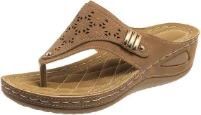 Sandals Women Dressy Summer Flat Cute Casual Beach Shoes Comfortable Orthotic Flip Flops Walking Orthopedic Slippers