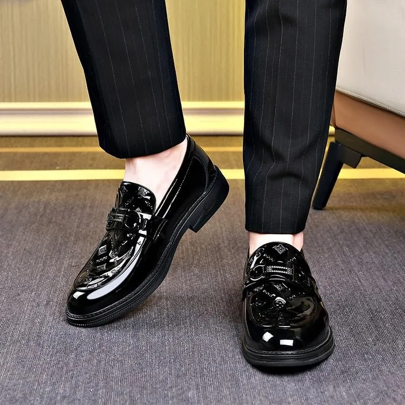 Tuxedo Shoes Classic Men's Leather Dress Shoes Men's Brogue Oxfords Genuine Leather Non-Slip Mens White Dress Shoes(9.5)